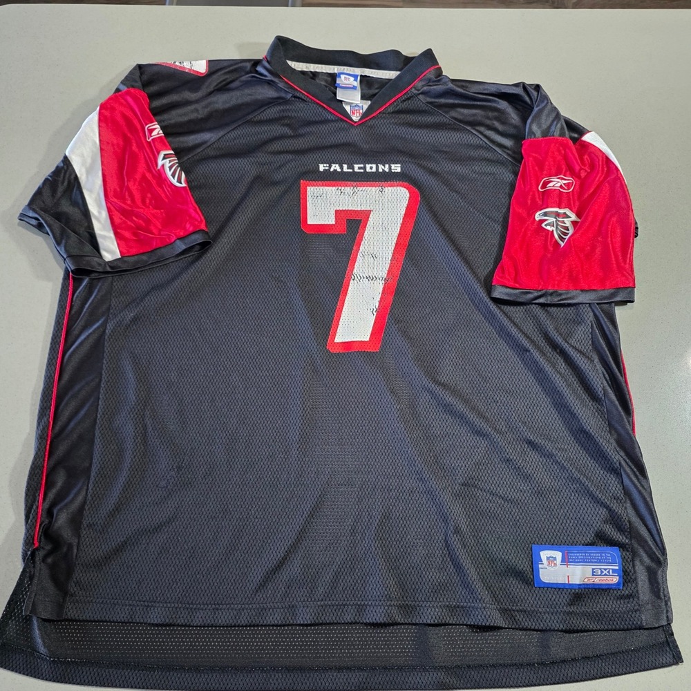 Mens Reebok NFL Atlanta Falcons Michael Vick 7 Jersey Black Red 3XL